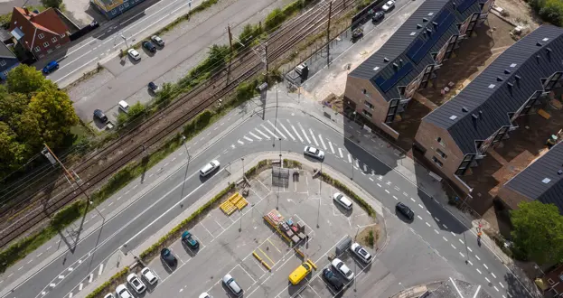 Dronefoto Kommende rundkørsel