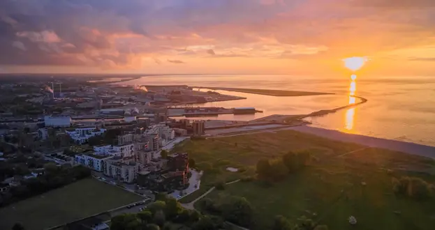 Solopgang over Køge