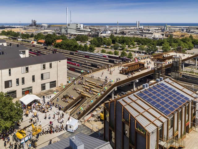 Åbning af Stationsbroen i juni 2018 - drone