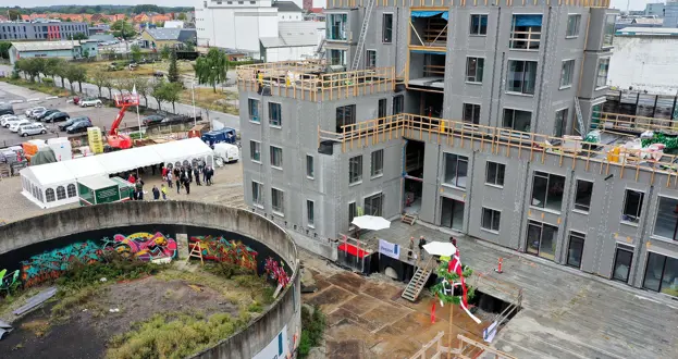 Fællesbygs bygning til rejsegildet