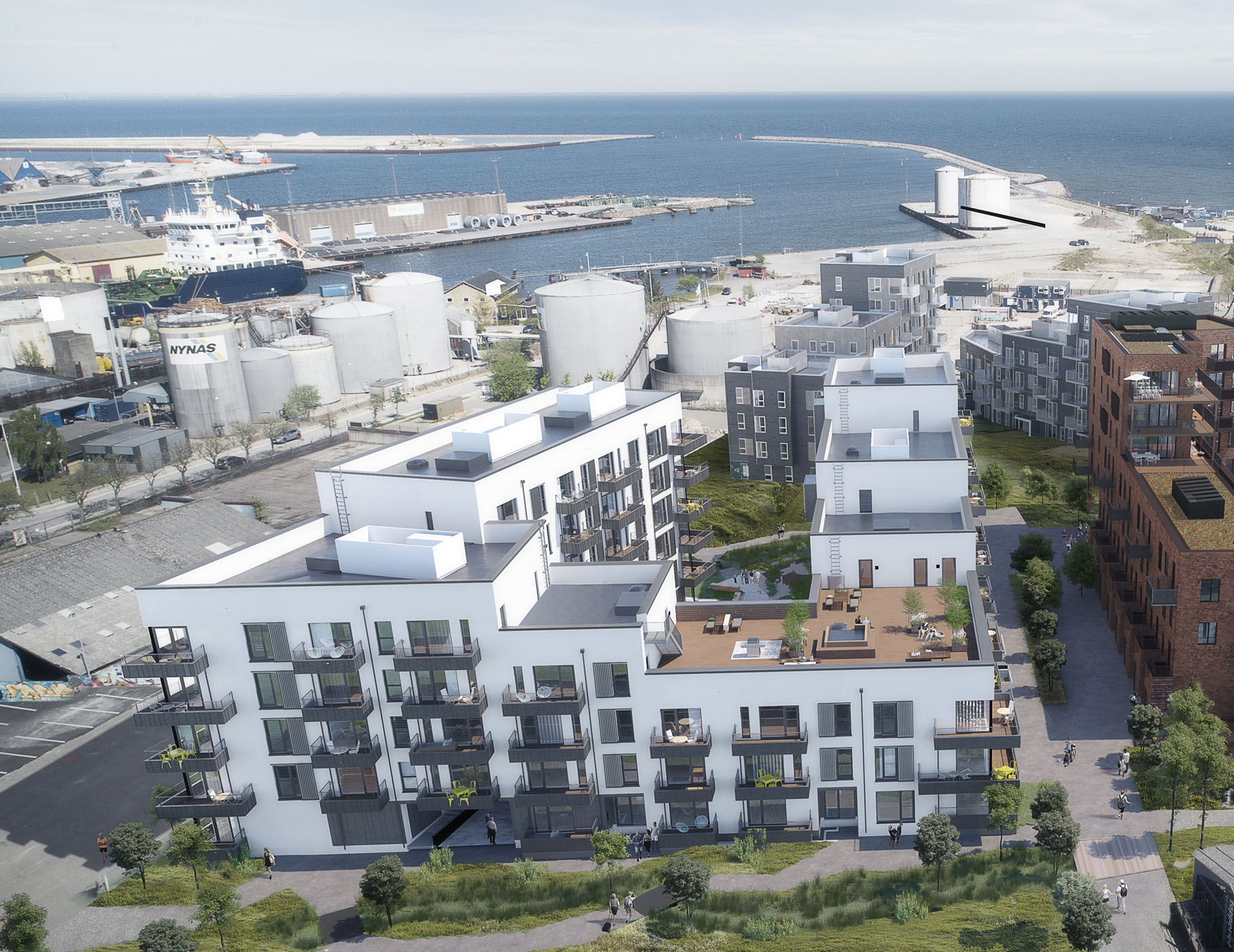 Enggården Engparken Luftvisu Beskåret