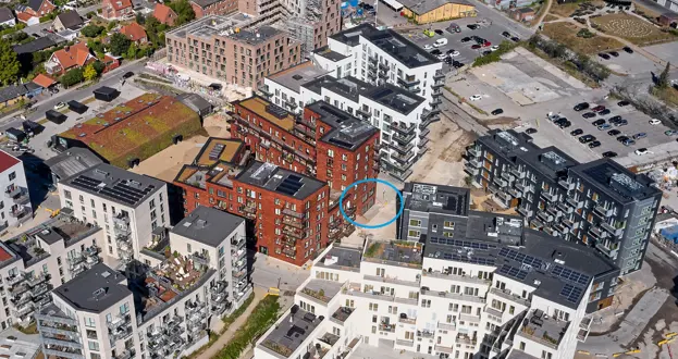 Kystengen med markering af cafe