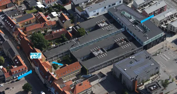 Luftfoto med visning af sekretariatets beliggenhed